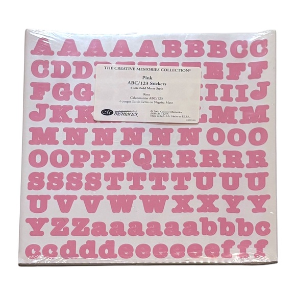 PINK x6 Creative Memories ABC 123 Letters & Numbers Stickers Alphabet NEW NWT - Picture 1 of 1